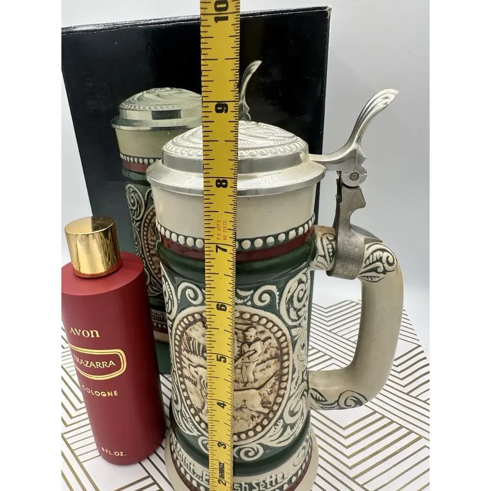 Vintage AVON Rainbow Trout English Setter 1978 Lidded Beer Stein Mug Brazil